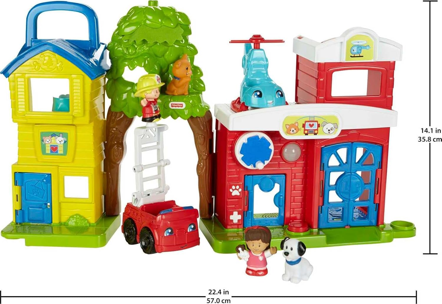 Fisher-Price Little People Toddler Toy Animal Rescue Playset with Lights Sounds Figures & Vehicles for Pretend Play Kids Ages 1+ Years​ image number 3