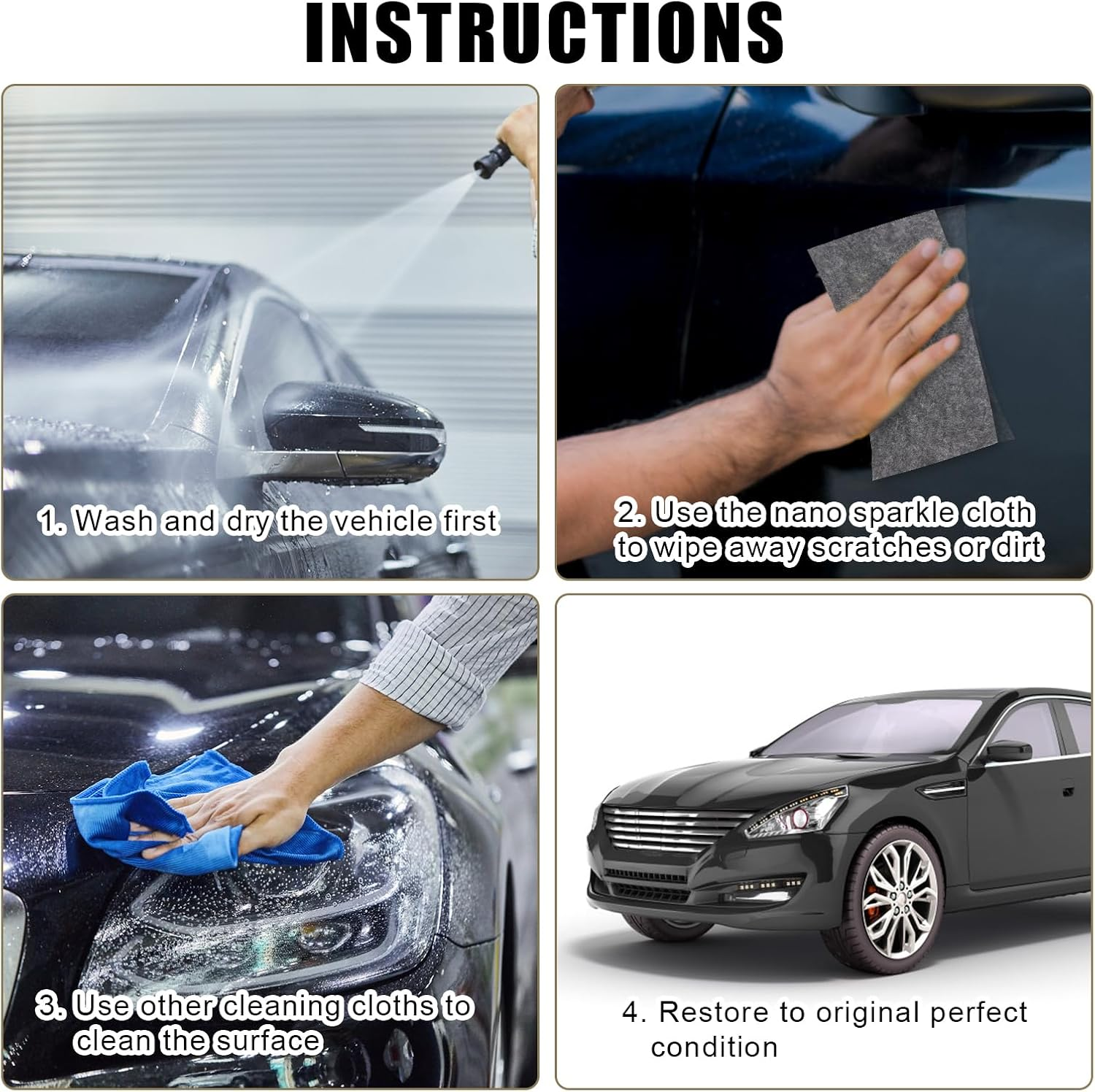 10Pcs Nano Cloth,20X10Cm Gray Automotive Scratch Remover Multifunction Cleaning Cloth for Erase Car Scratch Cloth for Repair of Minor Scratches Surface Polishing