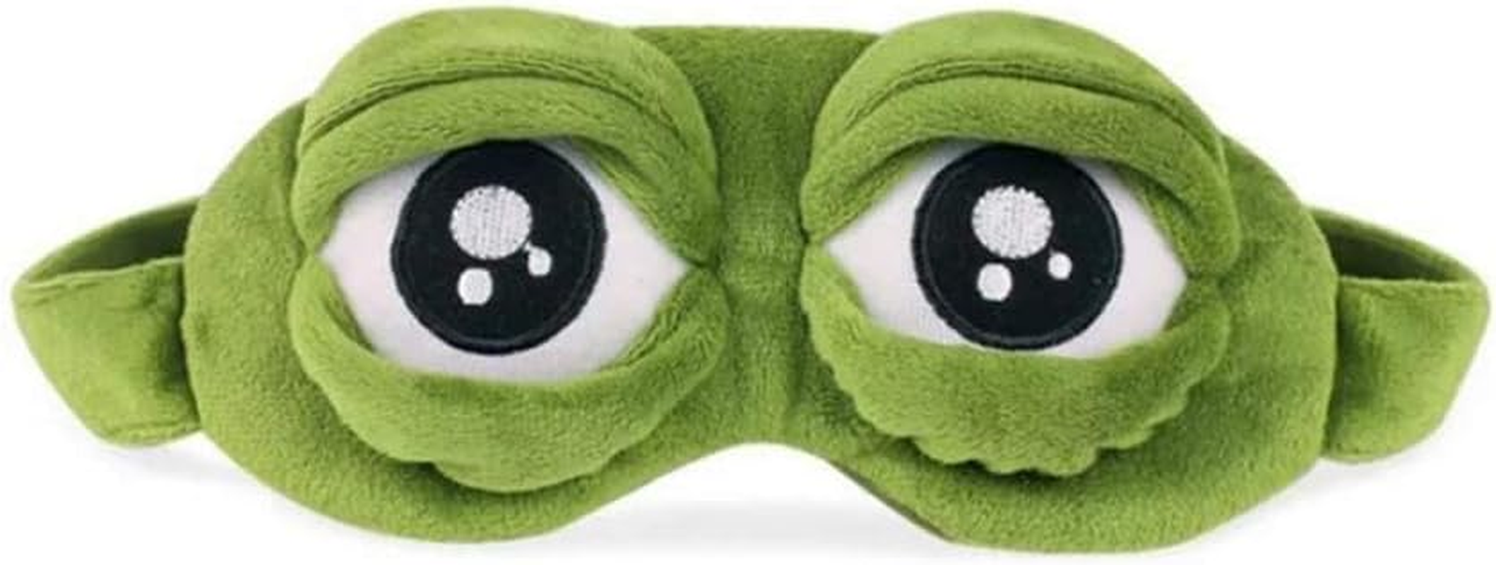 Shinywear Cute Rabbit Sleeping Eye Mask Plush Blindfold Travel Sleep Masks Super Soft Funny Eye Cover for Kids Girls and Adult (Green Frog) image number 3