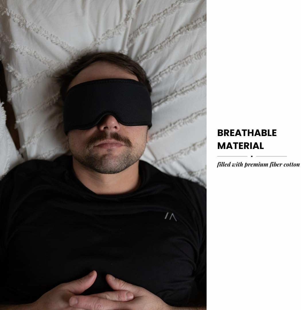 Eye Sleep Mask - 100% Light Blocking Eye Mask, Adjustable Sleeping Mask with Detachable Eye Cups, Ultra Comfortable for Women & Men, Zero Pressure on Lashes, Perfect for Deep Rest/Travel/Shift Work