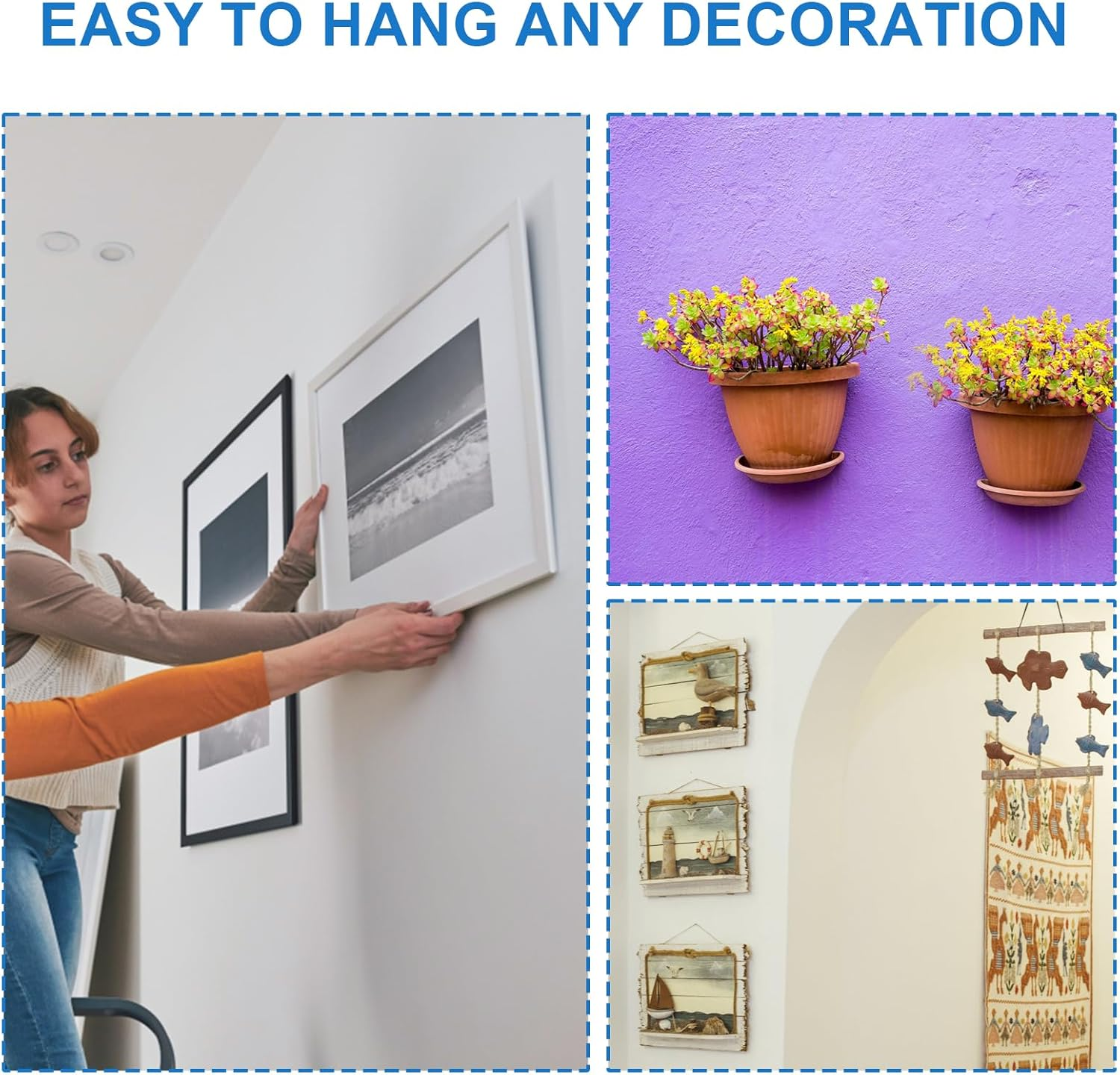 30Pcs Super Hook Picture Hanger, Stainless Steel Monkey J Super Hooks Picture Hanger Hooks for Drywall Wood Plaster Walls, Gorilla Hanging Pictures Mirrors Artworks, for Home Office Decorations image number 4