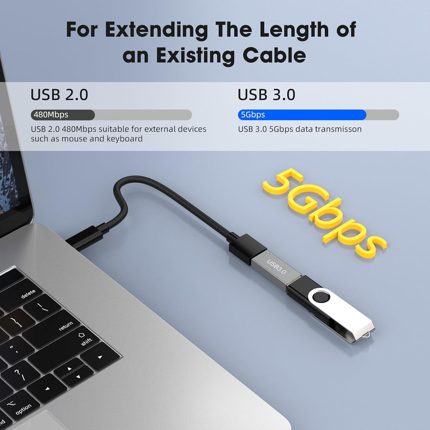 2-Pack Aluminum USB 3.0 Female to Female -Connector Converter,Type a 3.0 Coupler Adapter image number 3