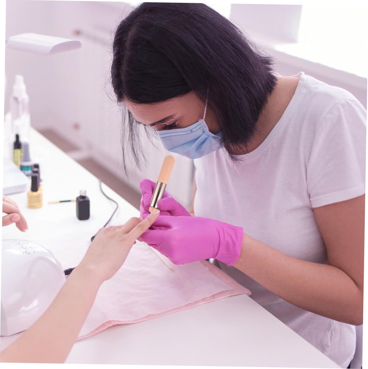 CANIGHT 2Pcs Gradient Glue Tool Sponge Nail Art Brush Professional Nail Powder Applicator Soft Silicone Brush for Manicure image number 4