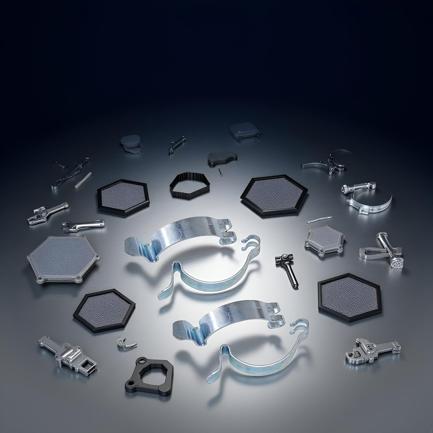 4PCS Silver Car Air Filter Cleaner Housing Box Lid Spring Clip Clamp for Car Air Filters