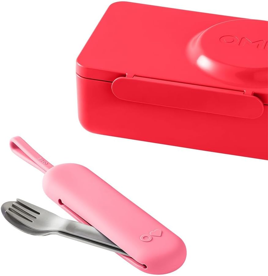 Omie Omiebox up Stainless Steel 3 Piece Utensil Set - Blush