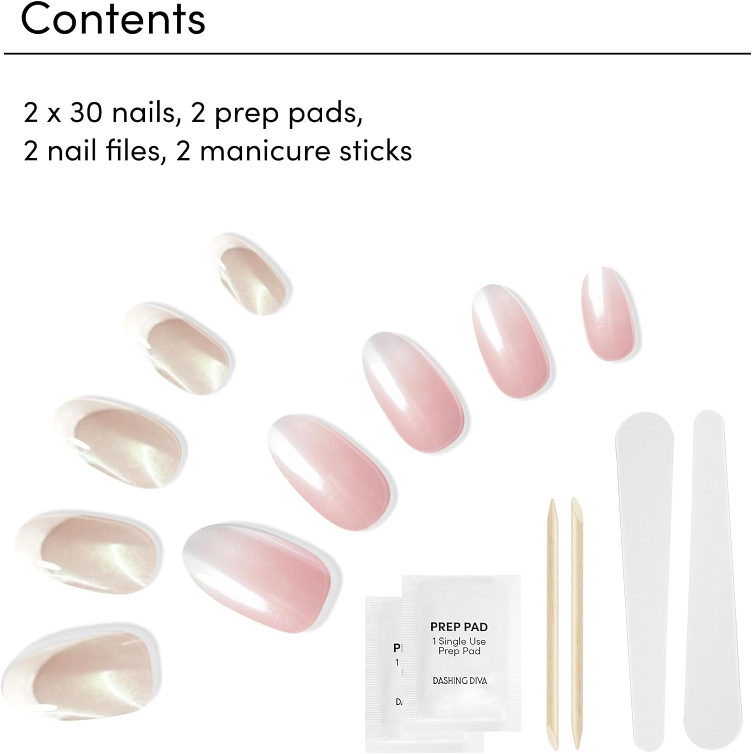 Dashing Diva Magic Press Premium Nail Bundle - Kept Simple Collection - Press on Nails - French Glaze Almond & Rosewater Glaze Almond - Long Lasting Gel - Lasts up to 7 Days - 2 Sets - The Kept Simple Collection image number 2