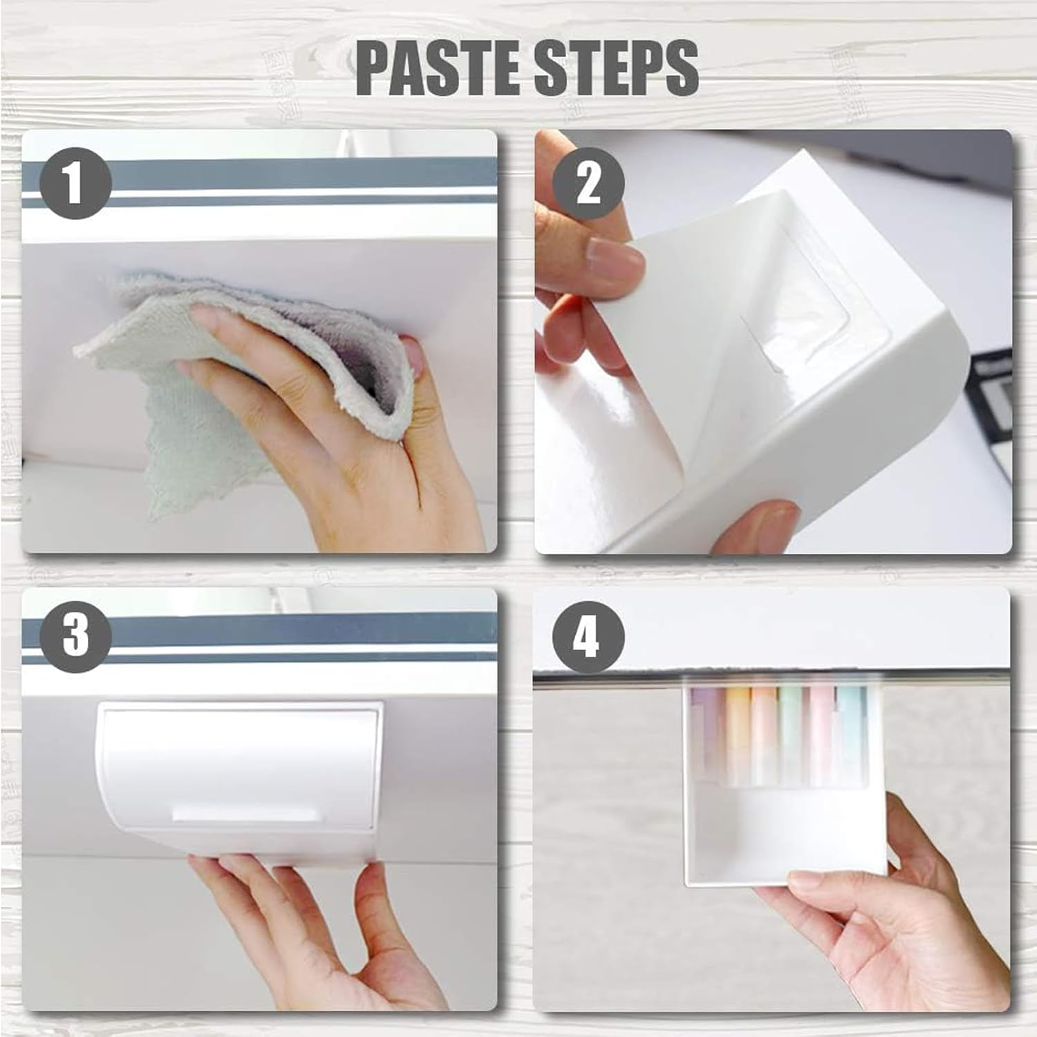 2Pcs under Desk Storage Drawers, under Desk Drawer Slide Out, Self- Adhesive Hidden Plastic Desk Organizers and Storage Trays for Office School Home (White, S+L) image number 6