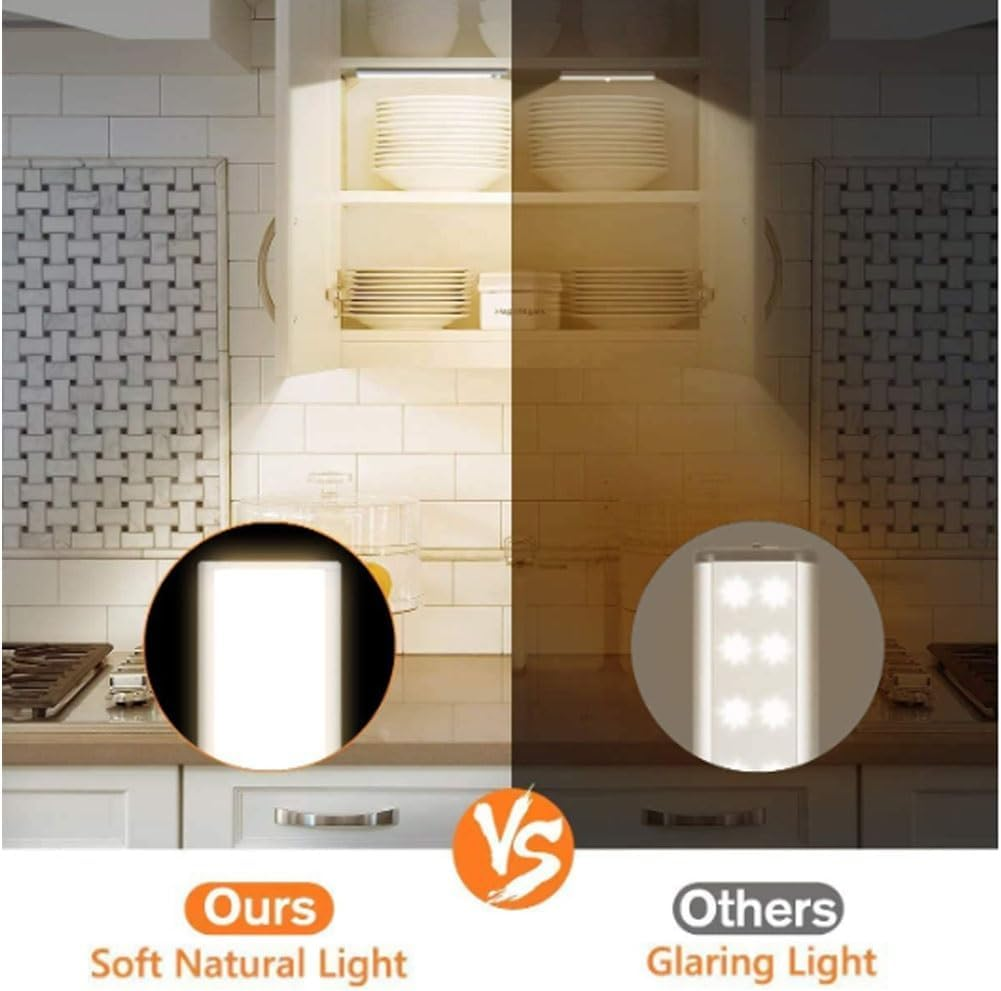 66LED Rechargeable Motion Sensor under Cabinet Lights,Battery Operated Motion Light Indoor,Magnetic Dimmable Closet Light,Wireless Counter Lights Sensored,Undercounter Strip for Kitchen Hallway image number 1