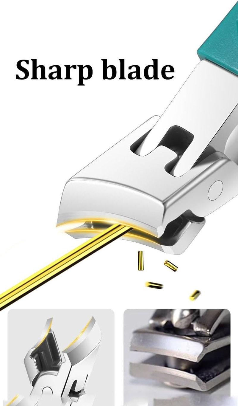 Eagle Beak Angled Nail Clippers 3-Piece Set, Wide Jaw Opening Anti-Splash Slanted Nail Clipper, Long Handle Anti-Splash Design, Nail Clippers for Ingrown Toenail and Thick Nails (1 PCS-B) - 1 Pcs-B image number 3