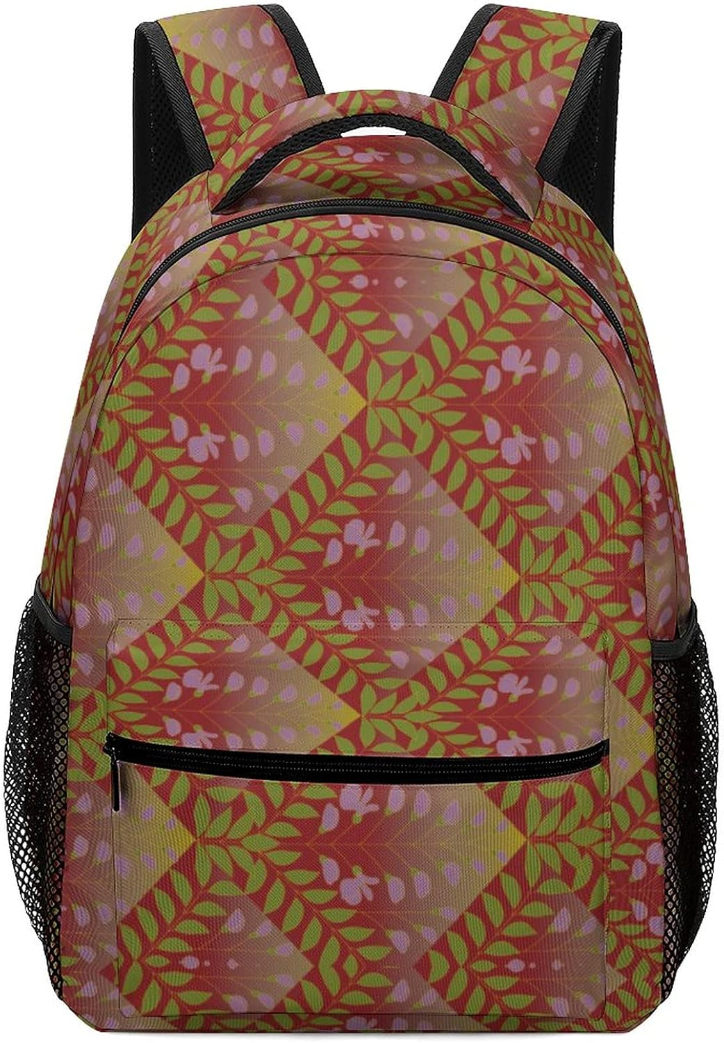 Children'S Backpack Decorative Texture Flower Lattice School Backpack for Girls Middle School,Nylon Student Backpacks Bulk,Adjustable Shoulder Waterproof image number 3