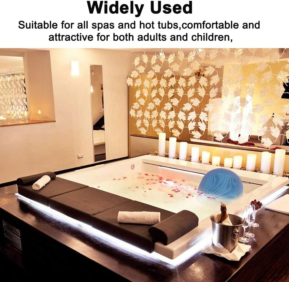 Spa and Hot Tub Booster, Soft Non-Slip Inflatable Booster Seat with Suction Cup, Comfortable Durable Seat Back Pad with Mesh for Hot Tub, Spa, Pool (Blue, 2Pcs) image number 1