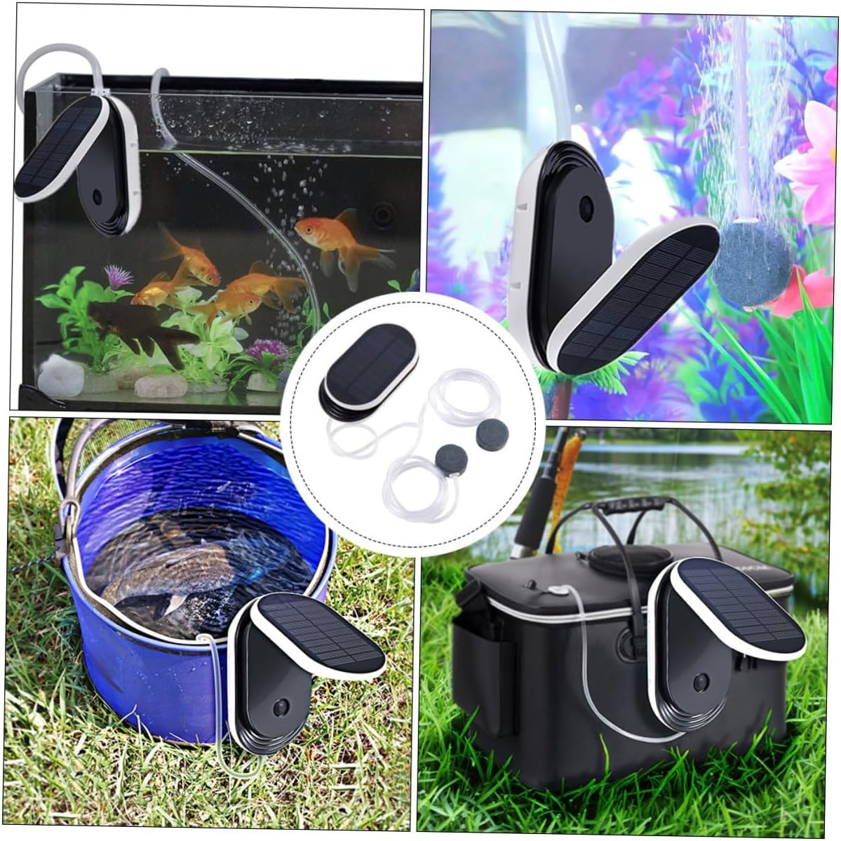 Bestonzon Solar Oxygen Pump Portable Aerator with High Air Volume Sun Powered Fish Tank and Oxygenation Tool Low Noise Outdoor Pool Pump for Hydroponics and Garden Water Features image number 6