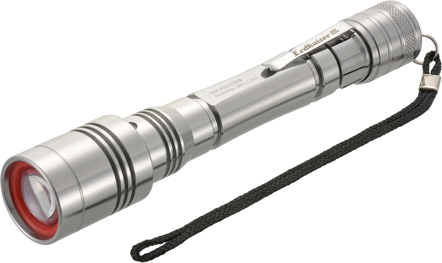 Ohm Electric Flashlight Outdoor Handy Light Waterproof LED Zoom Light Red Kaiser 600 Lumens with Battery Level Indicator ANSI Standards LHA-KS321ZSI-S2 08-1013 OHM Silver image number 6