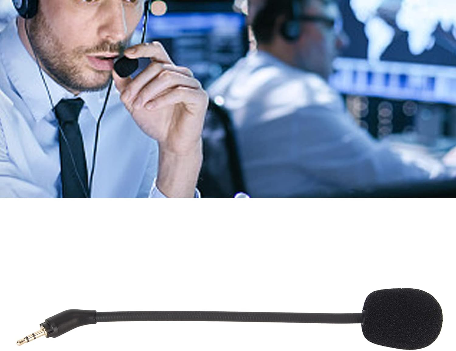 Microphone Replacement for Logitech Astro A30 Headset, Removable Headphones Microphone Boom with Noise Reduction and 2.5 Mm Gold-Plated Curved Plug image number 2