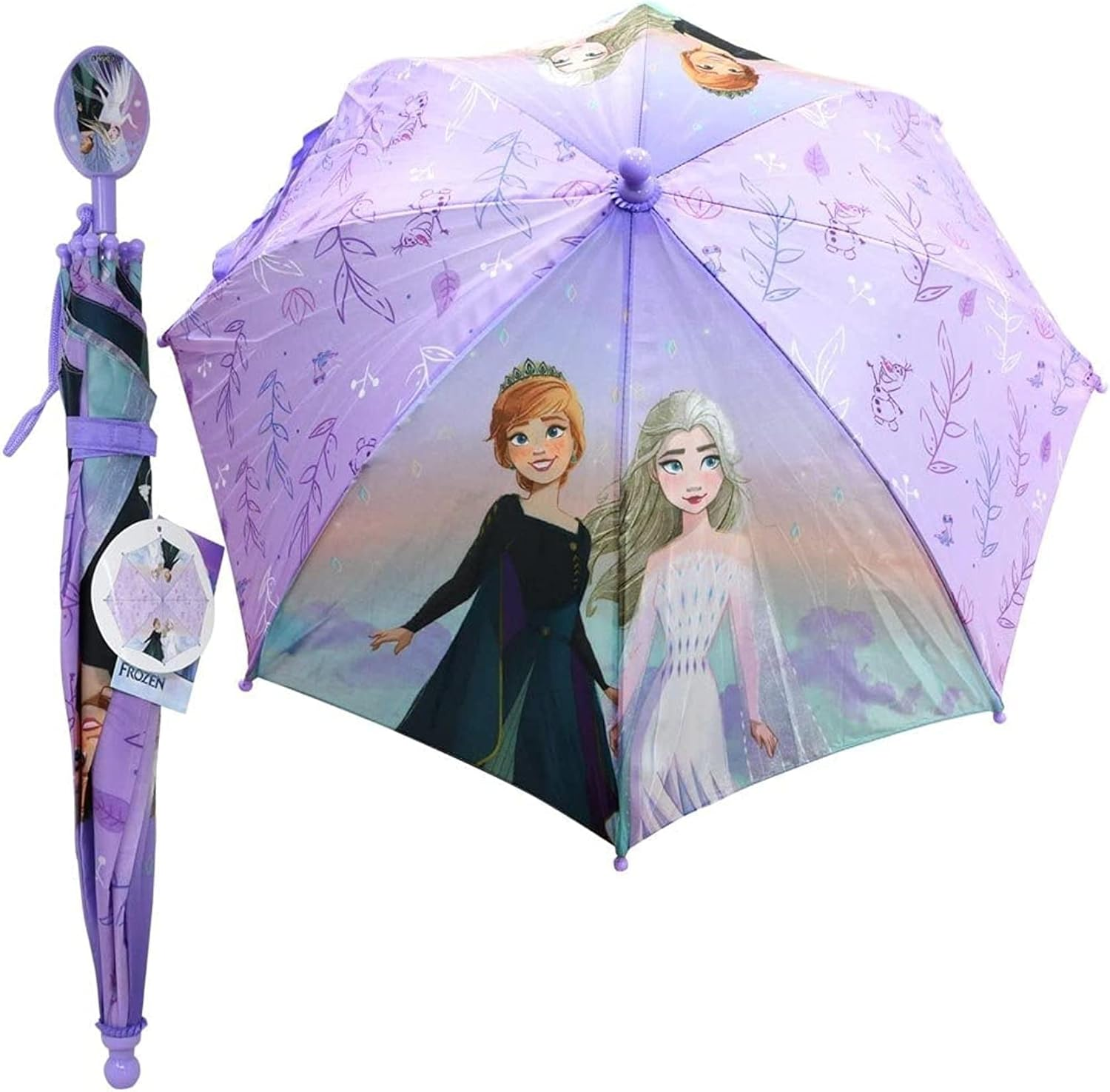Disney Kids Umbrella, Frozen/Princess/Minnie Mouse Toddler and Little Girl Rain Wear for Ages 3-6