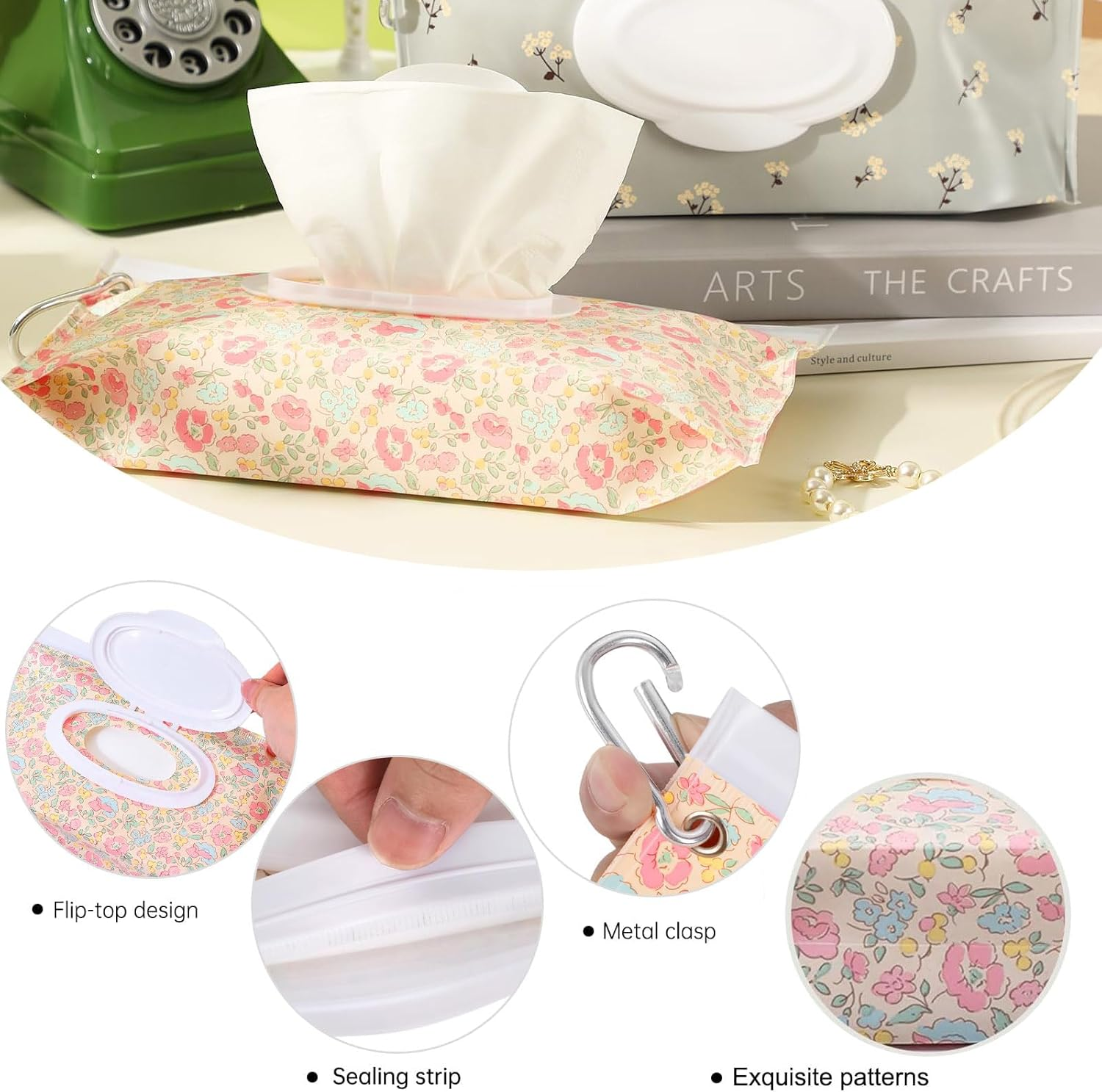 4 Packs Baby Wipes Dispenser,Portable Reusable Travel Holder & Cas,Refillable Wet Container for Diaper,Keeps Fresh Lightweight Bags Pouch Travele image number 2