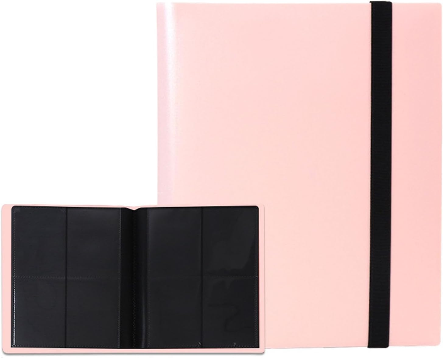 4-Pocket Trading Card Binder, 20 Pages Pocket Trading Card Album, 160 Side-Loading Pockets, Durable PU Album for MTG, TCG, Pokemon Yu-Gi-Oh, Basketball Sports Cards, Game Cards,Photo (Pink) image number 1