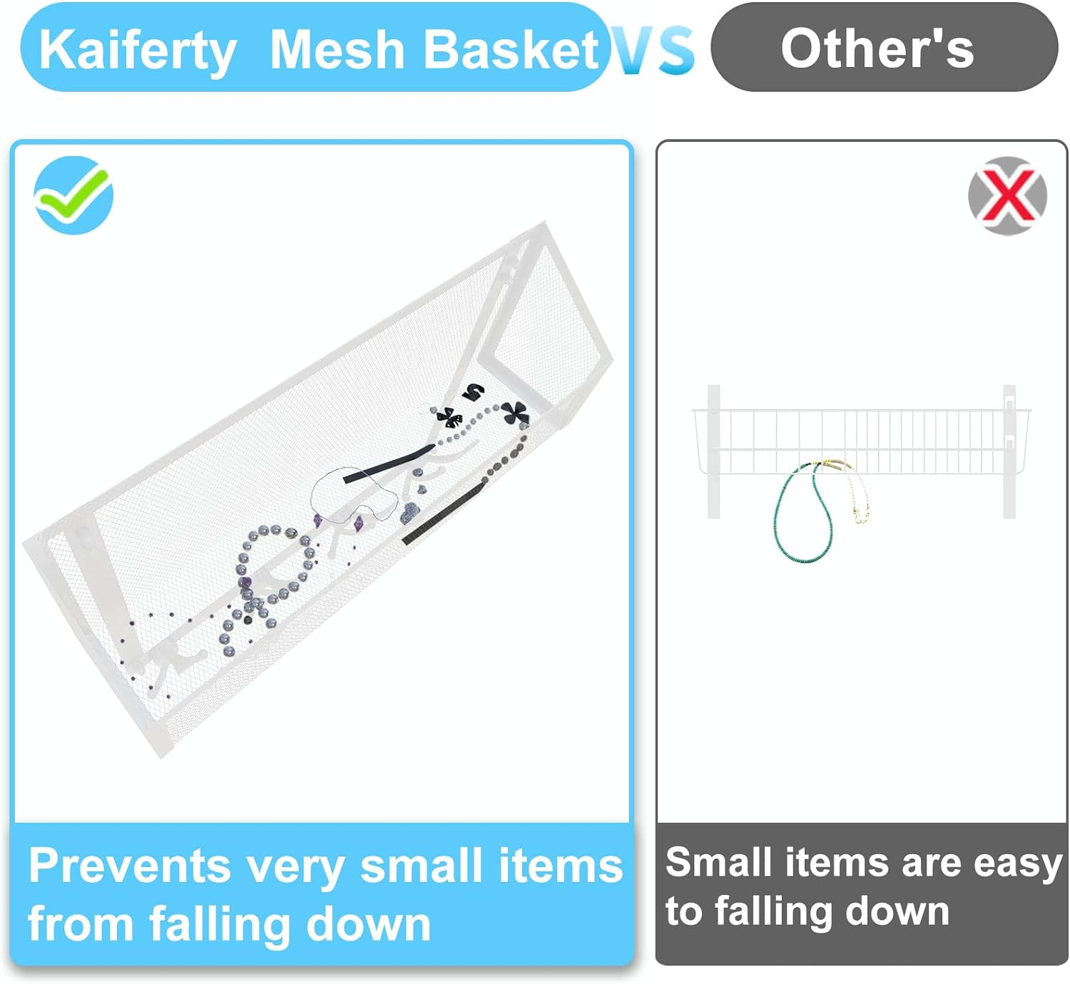 Kaiferty over the Door Hooks Organizer, Door Hanger Towel Rack Mesh Basket with 12 Hooks,Over the Door Storage Coat Hooks behind Door Organizer for Bathroom,Bedroom,Kitchen,Office(White) image number 2