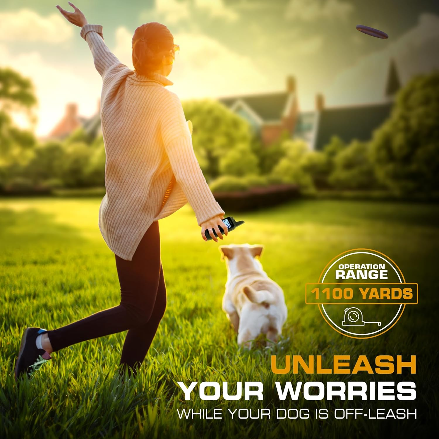 INVIROX Dog Training Collar [2025 Edition] 123 Levels Dog Training Collar with Remote 1100Yd Range E Collar for Dogs Training 100% Waterproof Rechargeable, Manual Bark Collar for Large Dog