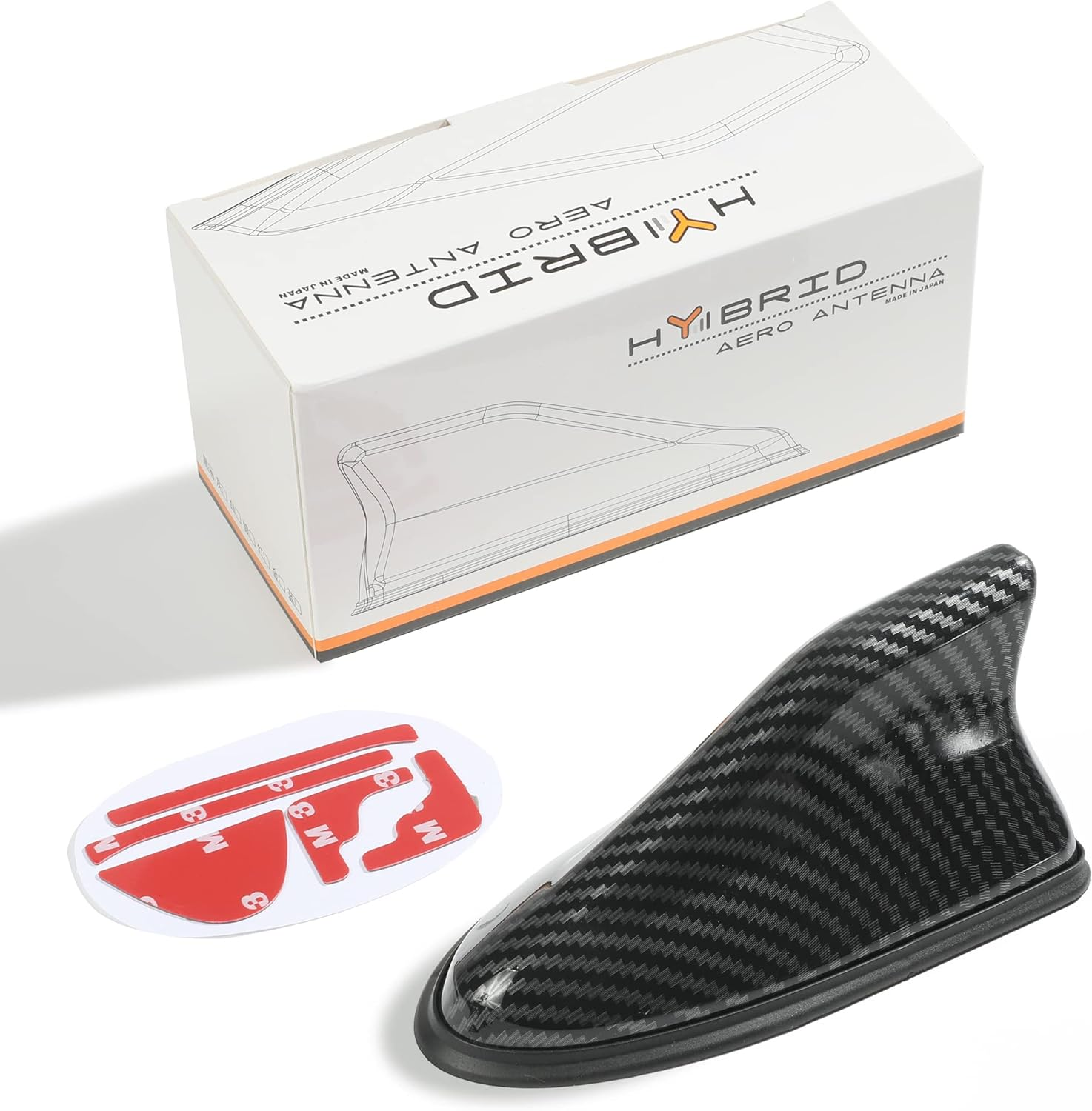 Car Shark Fin Antenna Cover,Universal Car Shark Fin Antenna AM/FM Radio Signal Roof Aerial,Car Decoration Antenna Cover with Adhesive Tape,Car Radio Base Replacement Accessories (Silver)