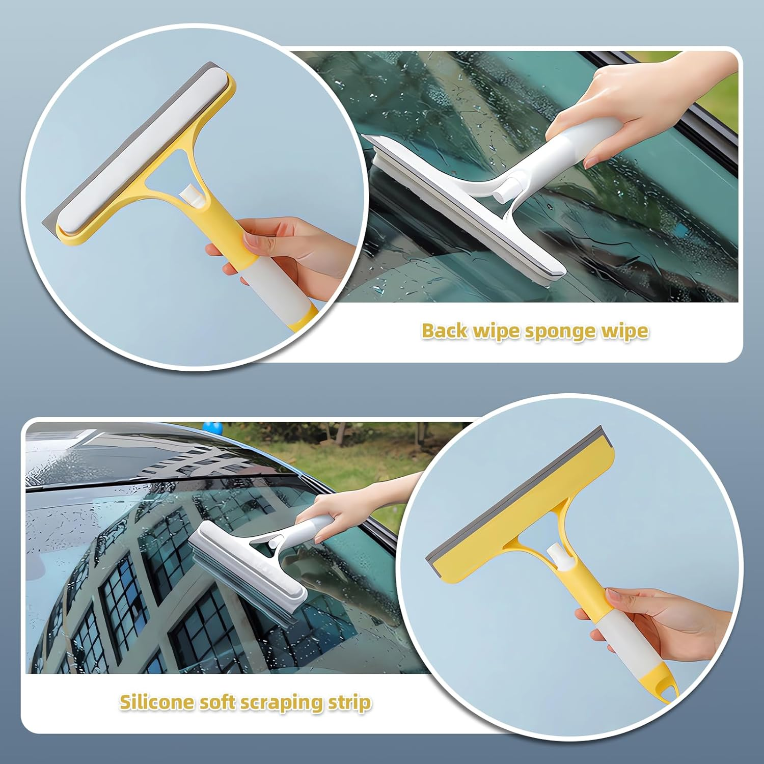 Casbomy 3-In-1 Shower Squeegee, Spray Silicone Squeegee, Shower Squeegee, Double-Sided Cleaning Head and Fillable Window Cleaner, Washing Machine for Mirrors, Bathrooms, Windows, Floors, Glass image number 6