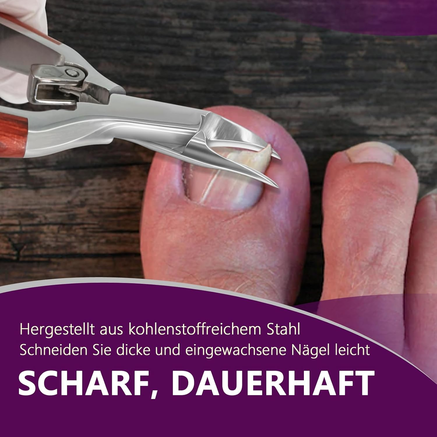 Nail Scissors for Thick and Deep Ingrown Toenails, Sharp Stainless Steel Foot Nail Clippers, Corner Pliers, Luxury and Professional image number 1