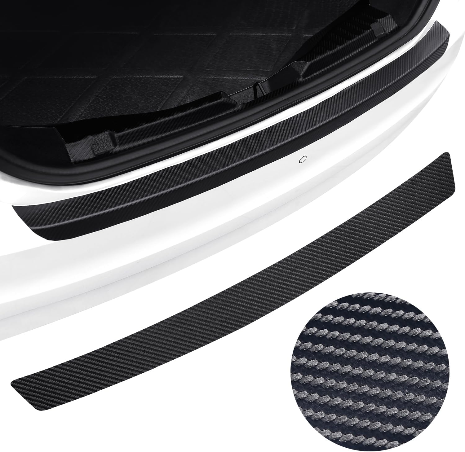 Scratch-Proof Rear Bumper Protector for SUV & Cars &ndash; Eco-Friendly, Lightweight & Durable Matte Black Carbon Fiber Style, 35.42" X 3.14" Full-Coverage, Edge-Lock Adhesive (35.42 * 3.14 In)