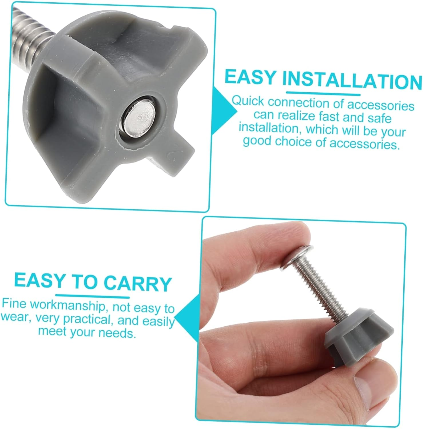 TEHAUX 2Pcs Professional Toilet Lid Fixing Screws Toilet Seat Accessories Replacement Hinge Bolts for Bathroom Wc image number 2