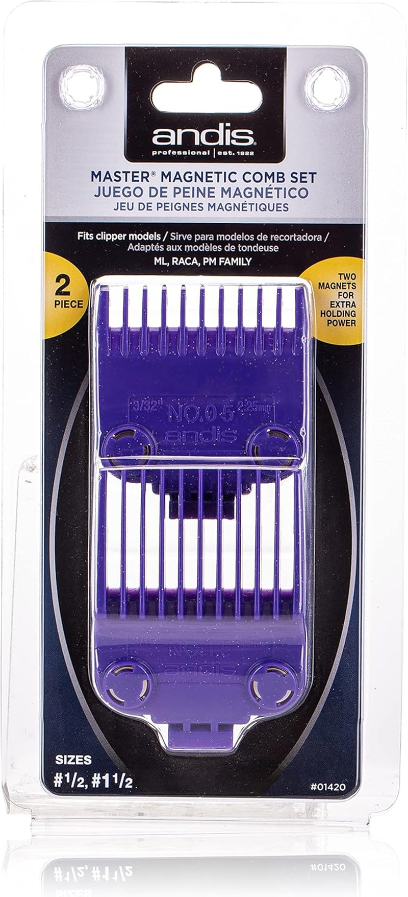 Andis Master Dual Magnetic #0.5 and #1.5 Dual Comb Set image number 1
