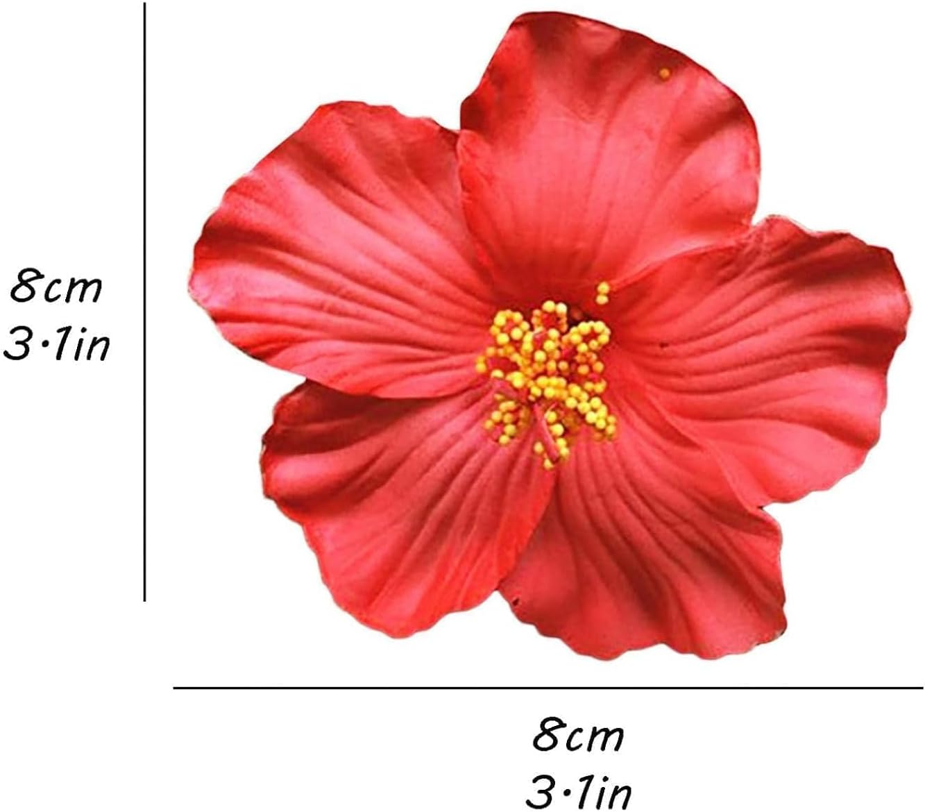 2 Pcs Red Hawaiian Flower Hair Clip for Adult Women Girls Fashion Bohemian Flowers Hair Accessory for Dancer Bridal Wedding Beach Party Clips and Barrettes Hair Accessories 8 Cm image number 5