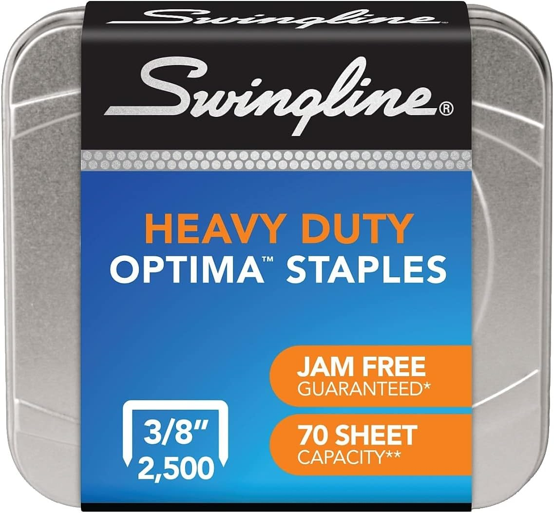 Swingline Staples, Optima, High Capacity, 3/8" Length, Jam Free, 125/Strip, 2500/Box, 1 Box (35550) image number 4