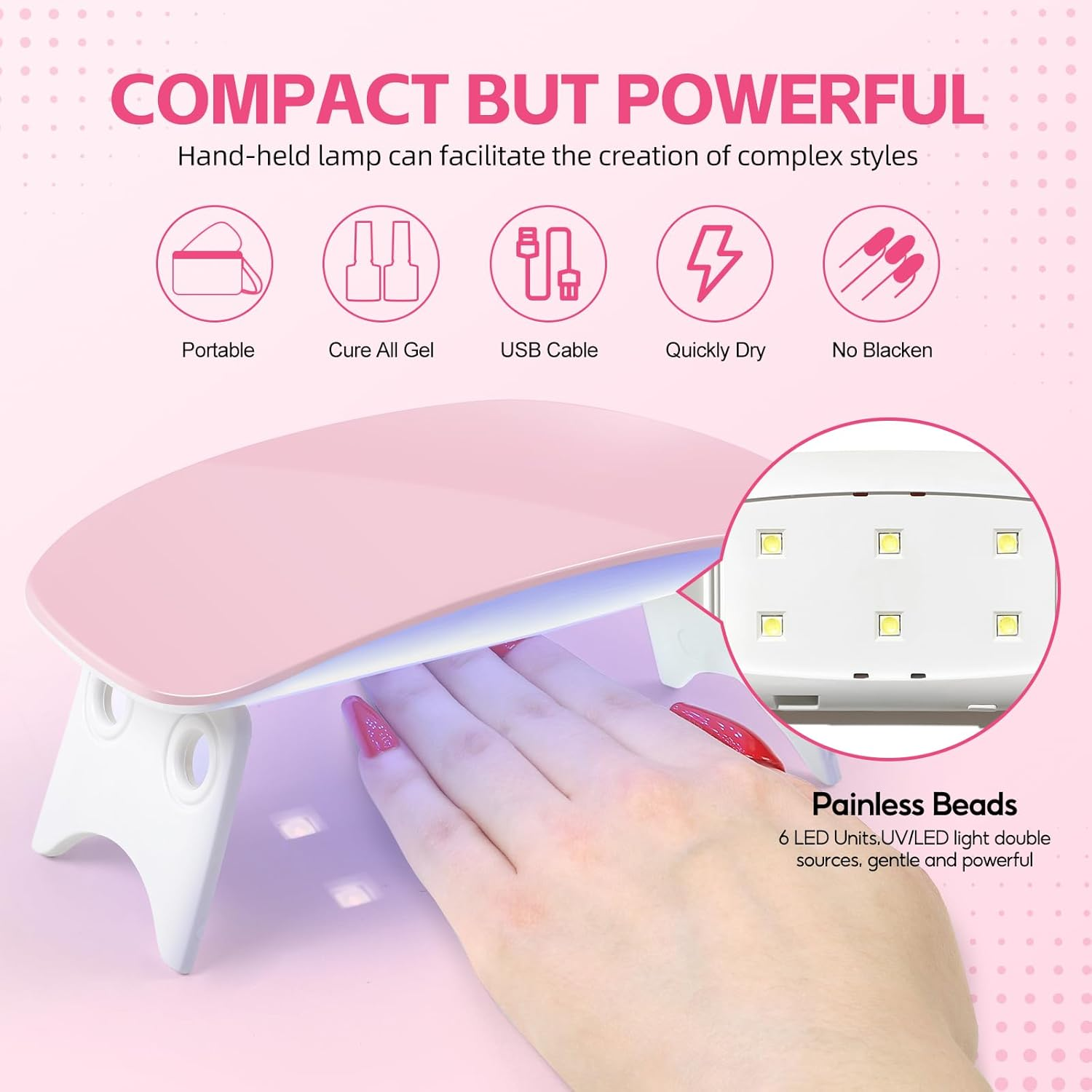 COSCELIA Acrylic Nail Kit with Drill and U V Light, White Pink Clear Acrylic Powder 12PCS Glitter Decorations Powder Nail Rhinestones False Tips Manicure Tools Professional Nail Kit for Women Salon image number 2