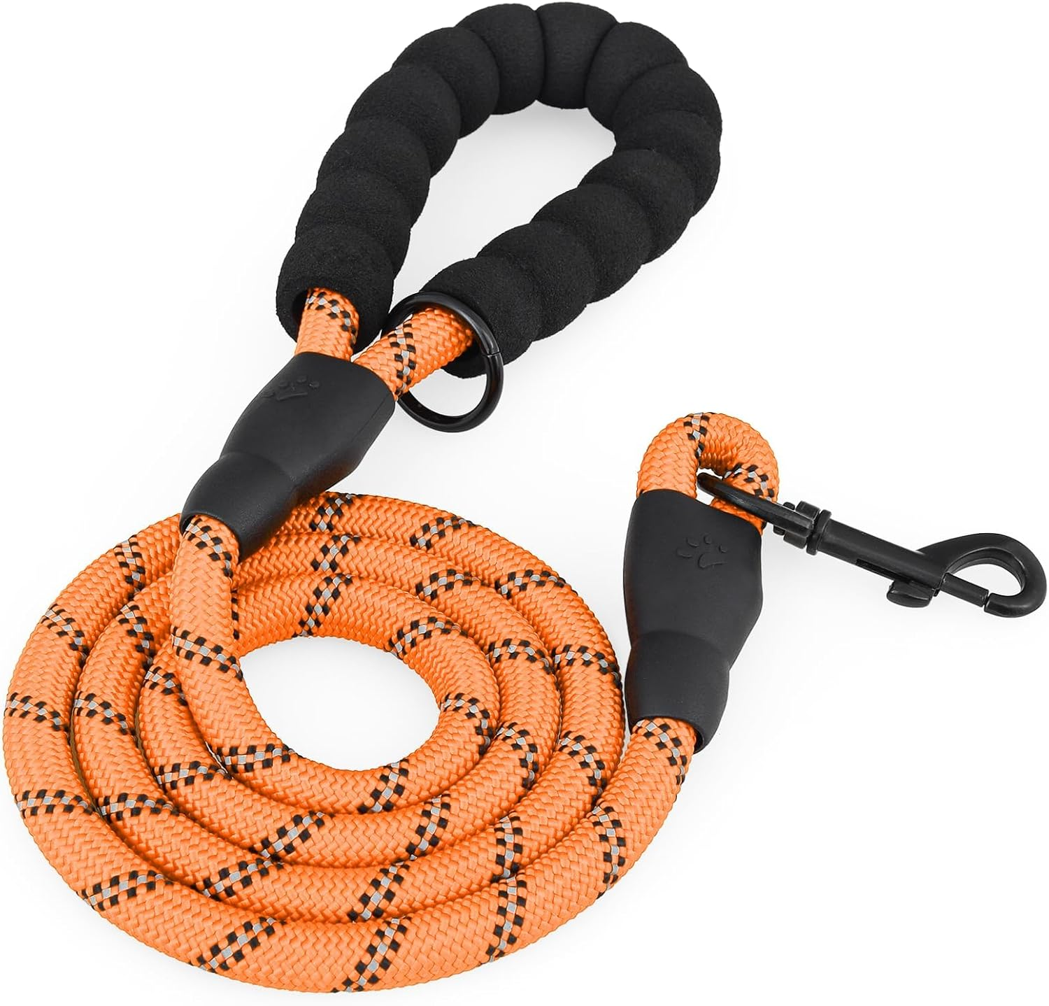 Training Leash for Dogs, 3M (10FT) Strong Rope Dog Lead Leash with Soft Padded Handle & Heavy Duty Hook, Reflective Recall Training Lead for Small Medium Large Dogs(Black)