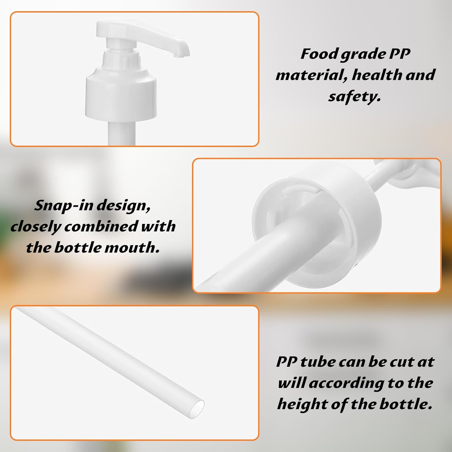 Pack of 2 Pump Dispenser for Monin Syrup - Compatible with Monin Syrup Pump and 700 Ml Bottles, 10 Ml Pro Hub, Reusable Pump Head for Coffee Bar, Homebrew, Cocktails image number 4