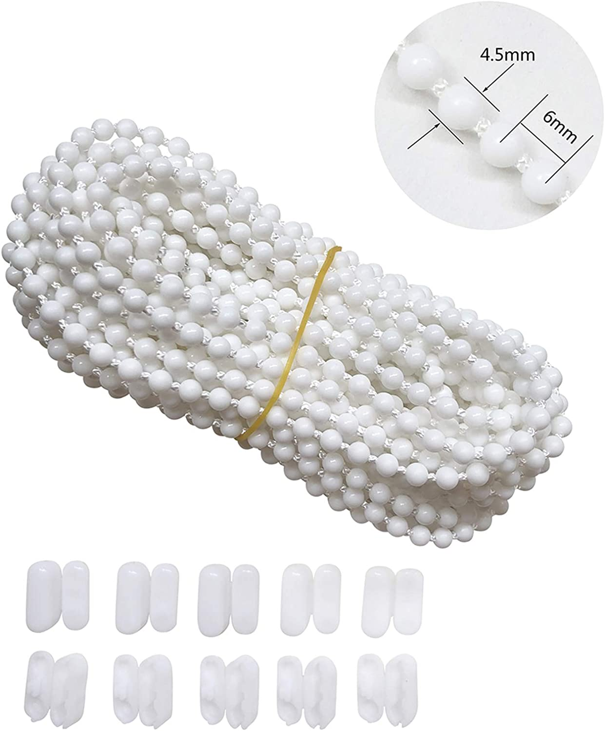 Luanxu 10 Meters Roller Blind Chain with 10 PCS Connectors Roller Shade Chain Drive Replace for Roller Roman Venetian Honeycomb Vertical Zebra Blind Chain Cords (#10, 10.94 Yards) image number 3