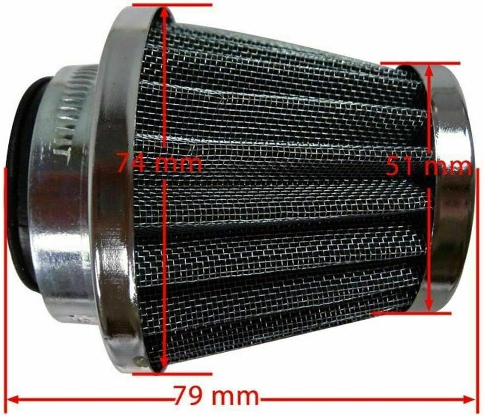 TDR 38Mm Universal Chrome Pod Air Filter Motorcycle 110Cc 125Cc PIT Quad Dirt Bike ATV Buggy image number 5