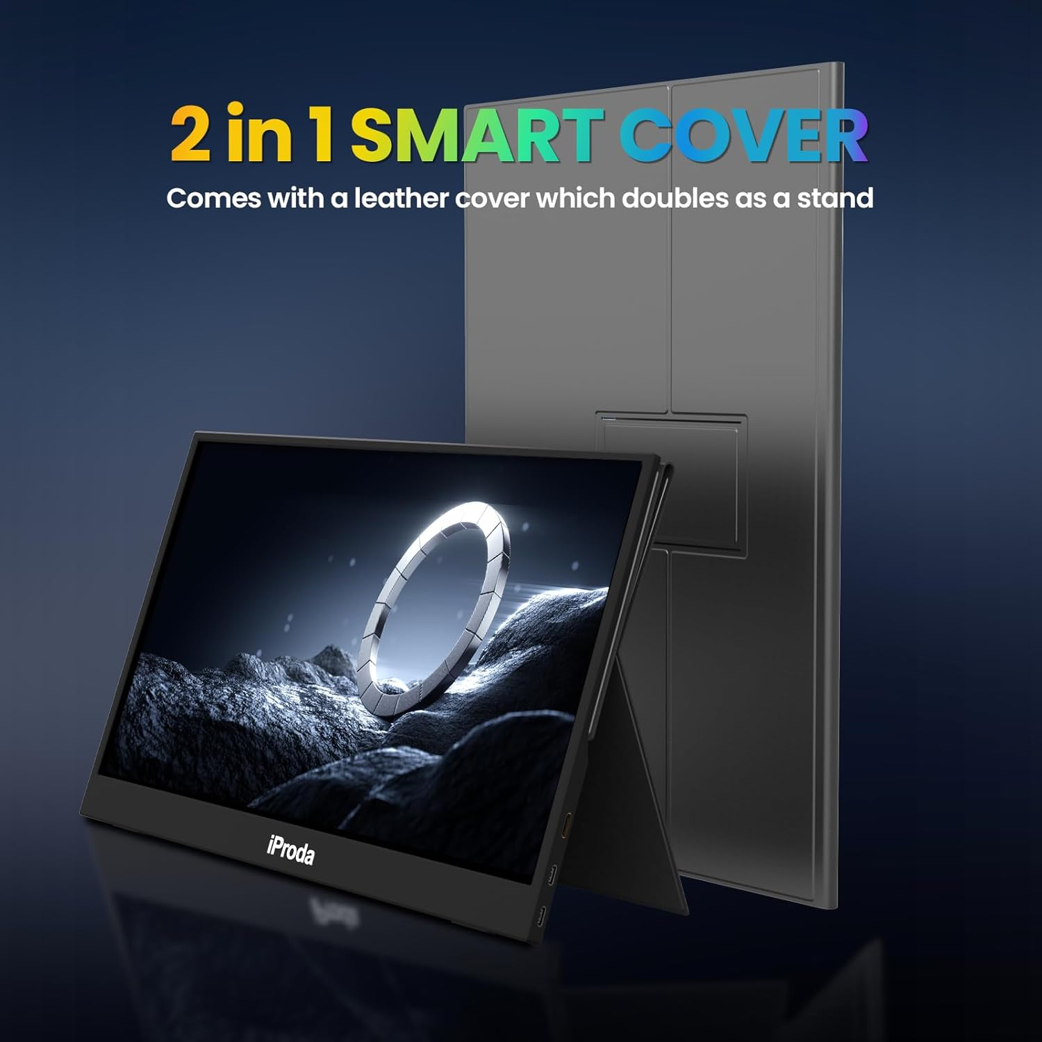 Iproda 15.6 Inch 1080P FHD Portable Monitor for Laptop, PC, Mac, Phone, PS5, Xbox, Switch - Black image number 4