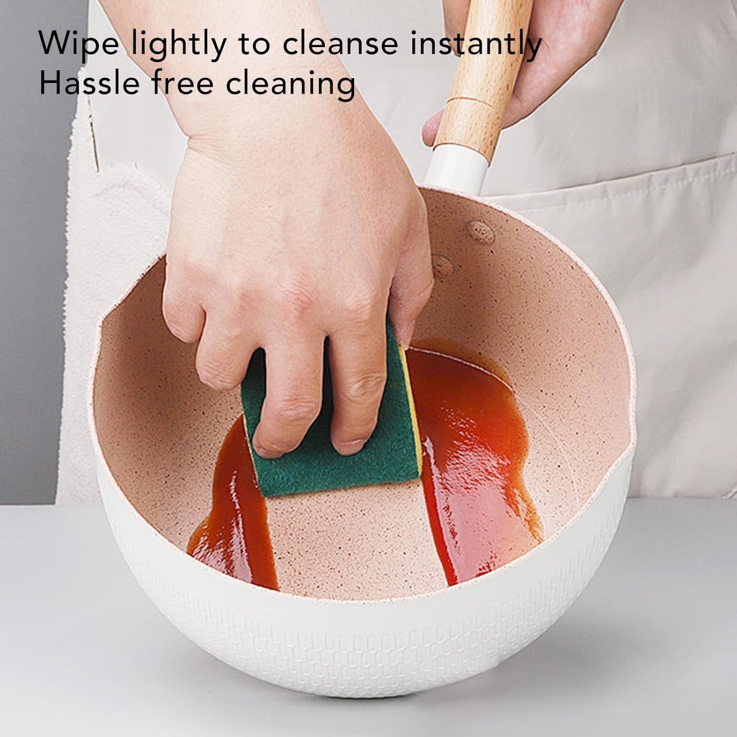 Nonstick Sauce Pan, Mini Butter Warmer Small Soup Pot Milk Pan with 2 Pour Spouts Milk Boiling Butter Melting Pot for Gas Stove Induction Cooker, Ramen Pot, PFOA (20Cm) image number 1