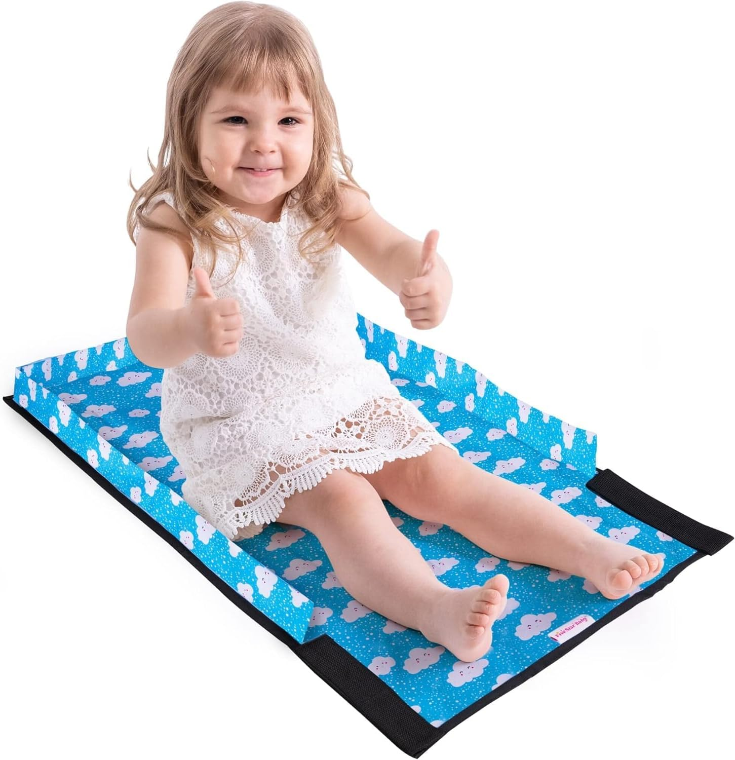 FIVESTARBABY Toddler Airplane Bed - Ultimate Travel Essential | Portable Airplane Seat Extender for Kids (12-36 Months) | Grey Velvet & Polyester