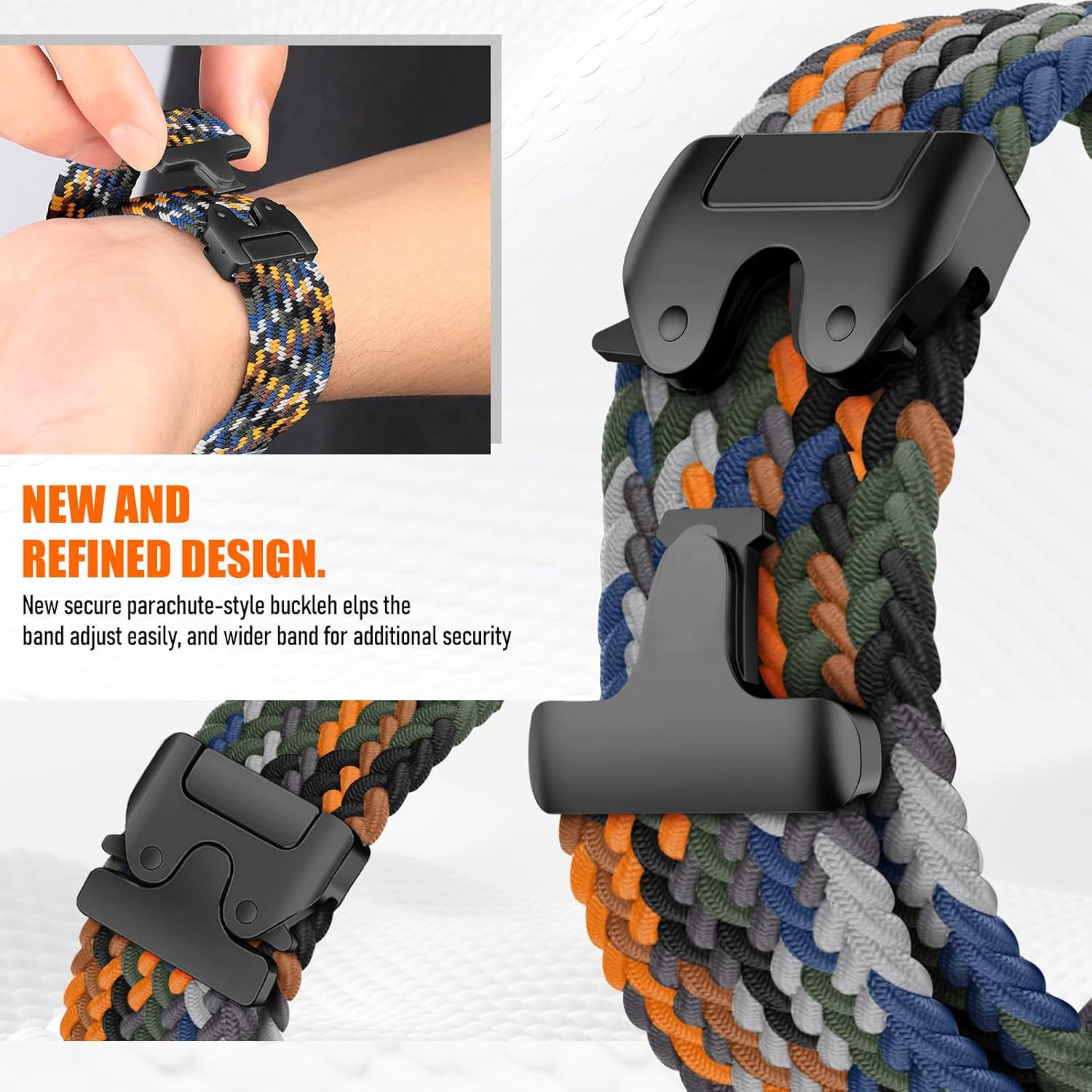 20Mm Braided Solo Loop for Samsung Galaxy Watch 7 FE 6 5 4 40Mm 44Mm/Watch 6 4 Classic Band 42Mm 46Mm 43Mm 47Mm/Galaxy Watch 5 Pro Band 45Mm/Active 2,Parachute Buckle Elastic Soft Nylon Sport Band - Chartreuse image number 2