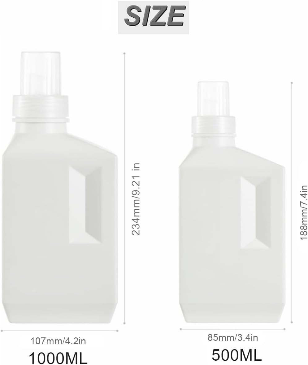 Plastic Jugs Empty Container Dispenser, Liquid Detergent Container, for Room Decor (1000ML+500ML) image number 2