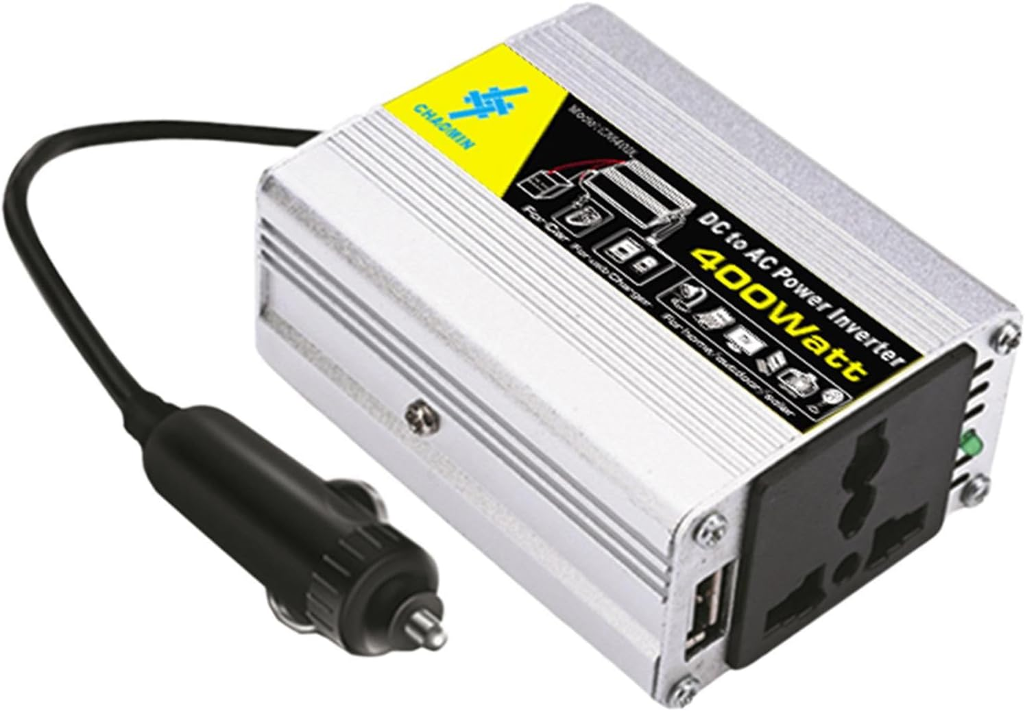 Inverter Pure Sine Waves - 400W Power Inverter, 12V Dc to 220V Ac Car Converter | Solar Inverter with 2 Battery Clips, Battery Clips for Car Truck Home Vehicles Rv Camping off Grid