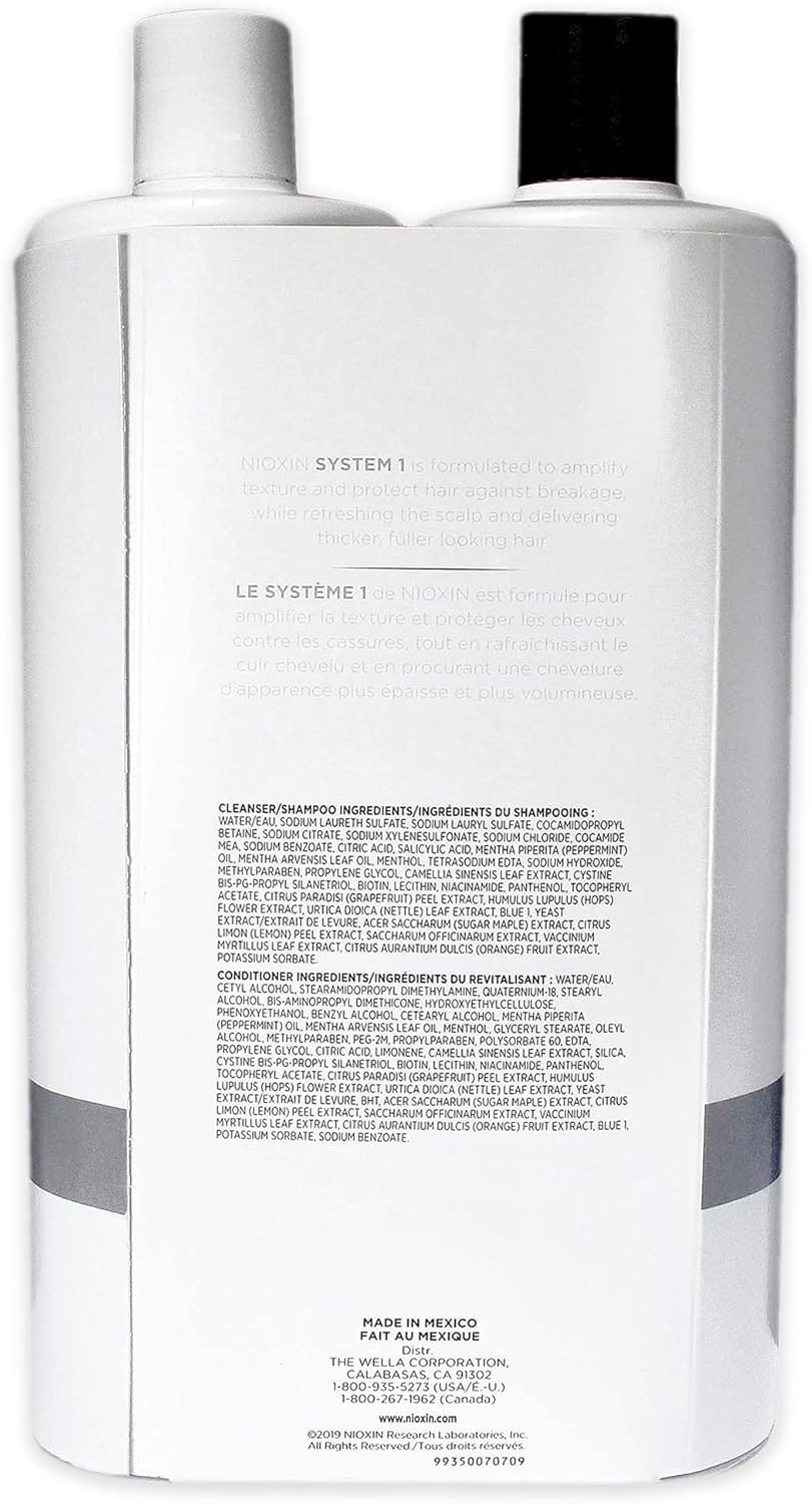 Nioxin System 1 Kit by Nioxin for Unisex - 33.8 Oz Shampoo, Conditioner, 999.6 Millilitre image number 1