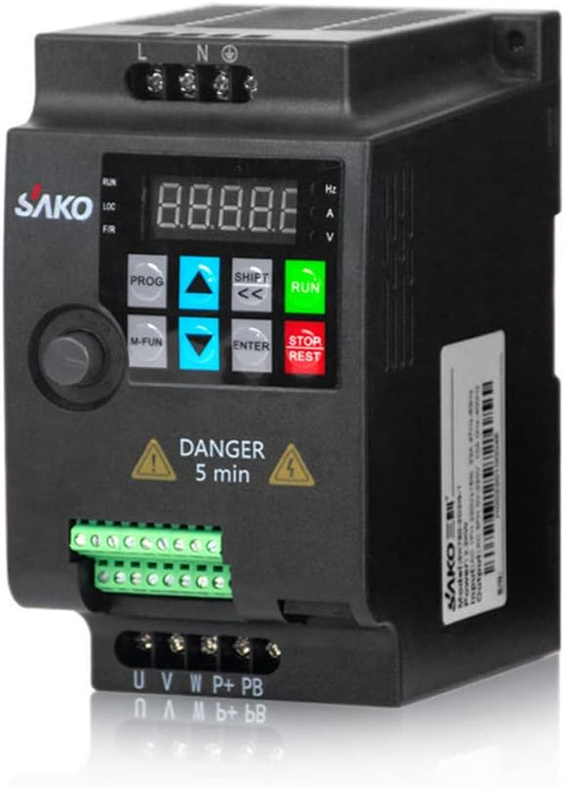 Vector Inverter, Single Phase AC220V Vector Inverter VFD Variable Frequency Converter for Stepless Motor Speed Control image number 1