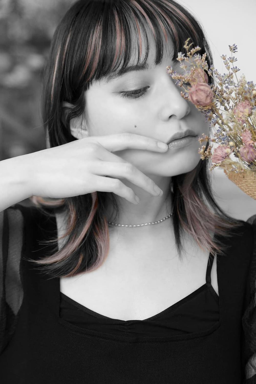 Priscilla IX-01-BK-CTGL Mecha Easy Inner Extension, Heat Resistant Black X Gray Lavender image number 1