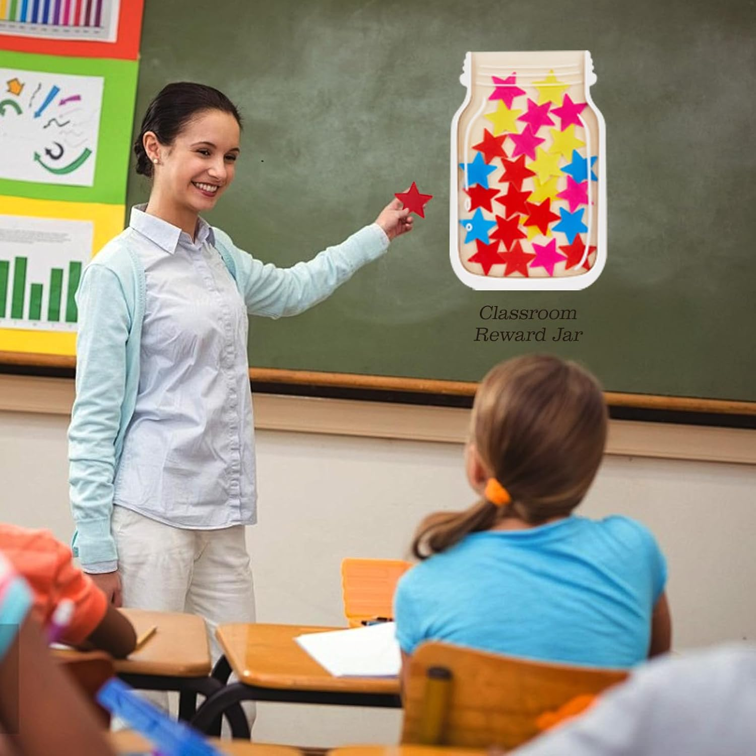 2 Pack Magnetic Reward Jar for Kids, Magnetic Star Reward Jar for Classroom, Behavior Management Classroom Tools, Reward Jar System for Classroom Home, Magnetic Reward Jar for Classroom Board