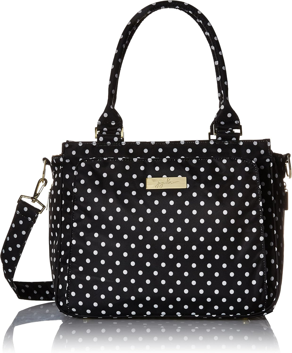Jujube Be Classy Structured Multi-Functional Multi-Functional Diaper Bag/Purse, Legacy Collection - the Duchess - Black with White Polka Dots