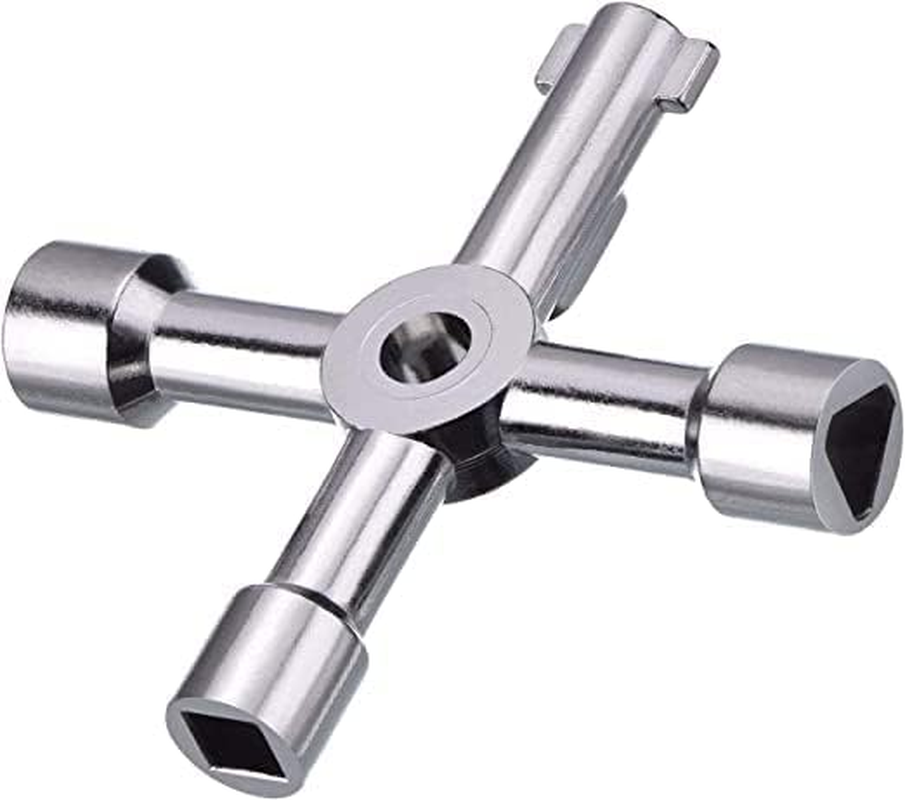 2 Pack Electric Cabinet and Gas Meter Utility 4-Way Key for Multi-Application (Silver)