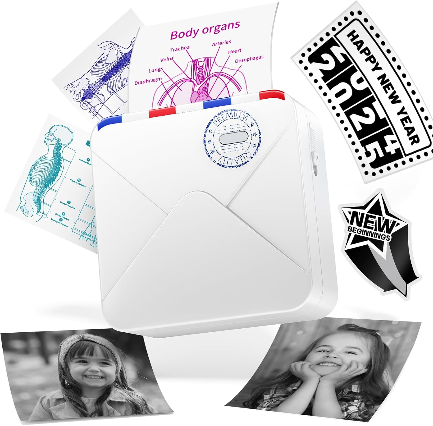 Phomemo M02S 300Dpi High Resolution Print Pod Sticker Printer Portable Mini Pocket Printer Thermal Photo Printer Mobile Printer Sticker Maker for Iphone and Android Phones image number 1