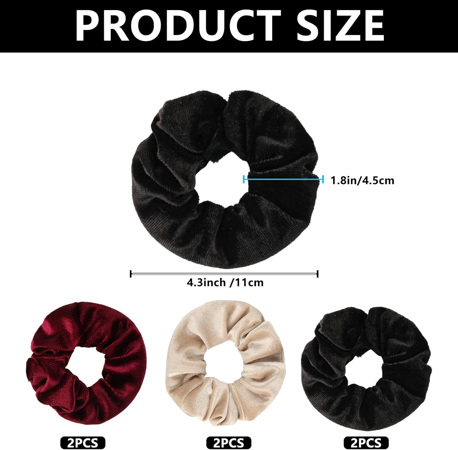 Pack of 6 Hair Bobbles Scrunchies with Zip Pocket, Scrunchies Hair Scrunchies with Zip, Secret Compartment, Discreet Money Hiding Place for Hiding, Travel Gadgets, Travel Gadgets for Women and Girls
